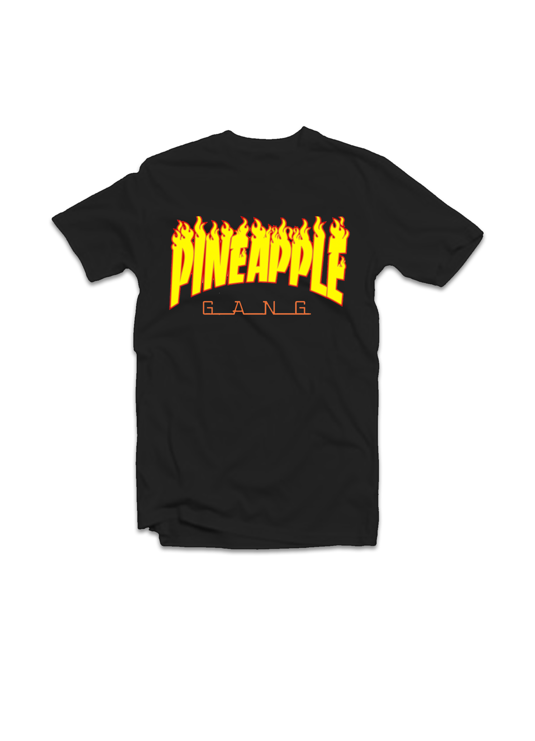 Pineapple Gang Thrasher Style T-Shirt (Black)