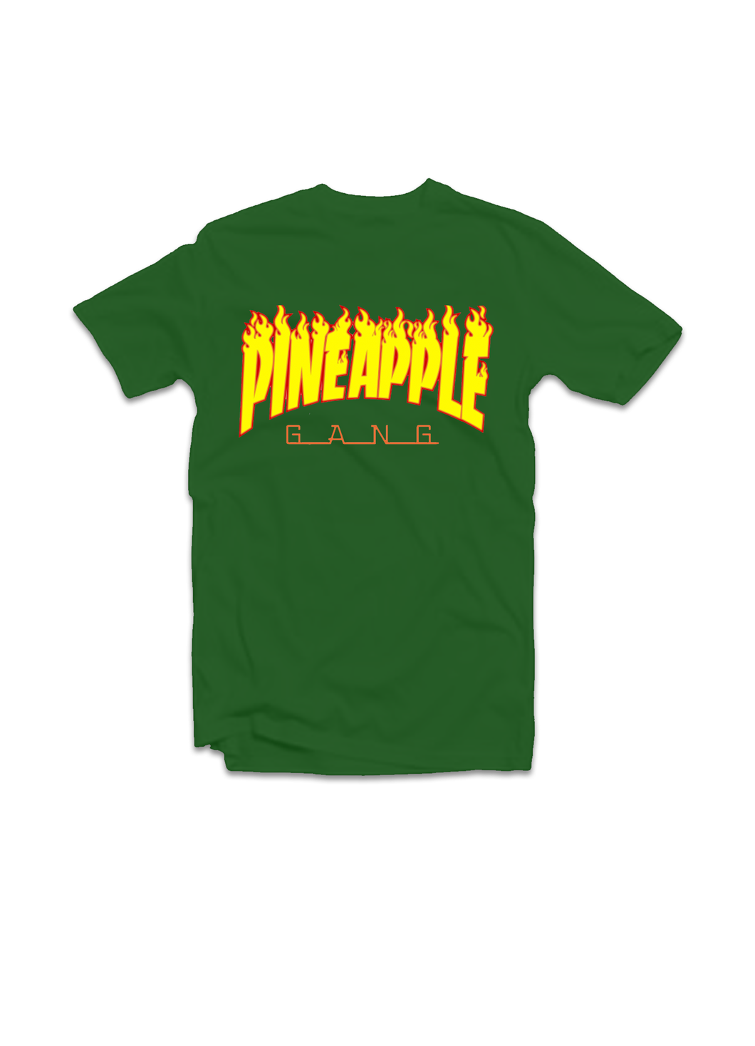 Pineapple Gang Thrasher Style T-Shirt (Dark Green)